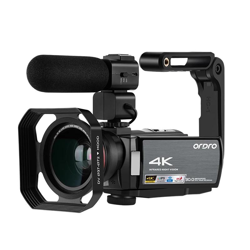  ī޶ 4K  ķڴ, Ǯ HD Ordro AE8 IR Ʈ  WiFi Filmadora Ʃ ΰ ̷α׿